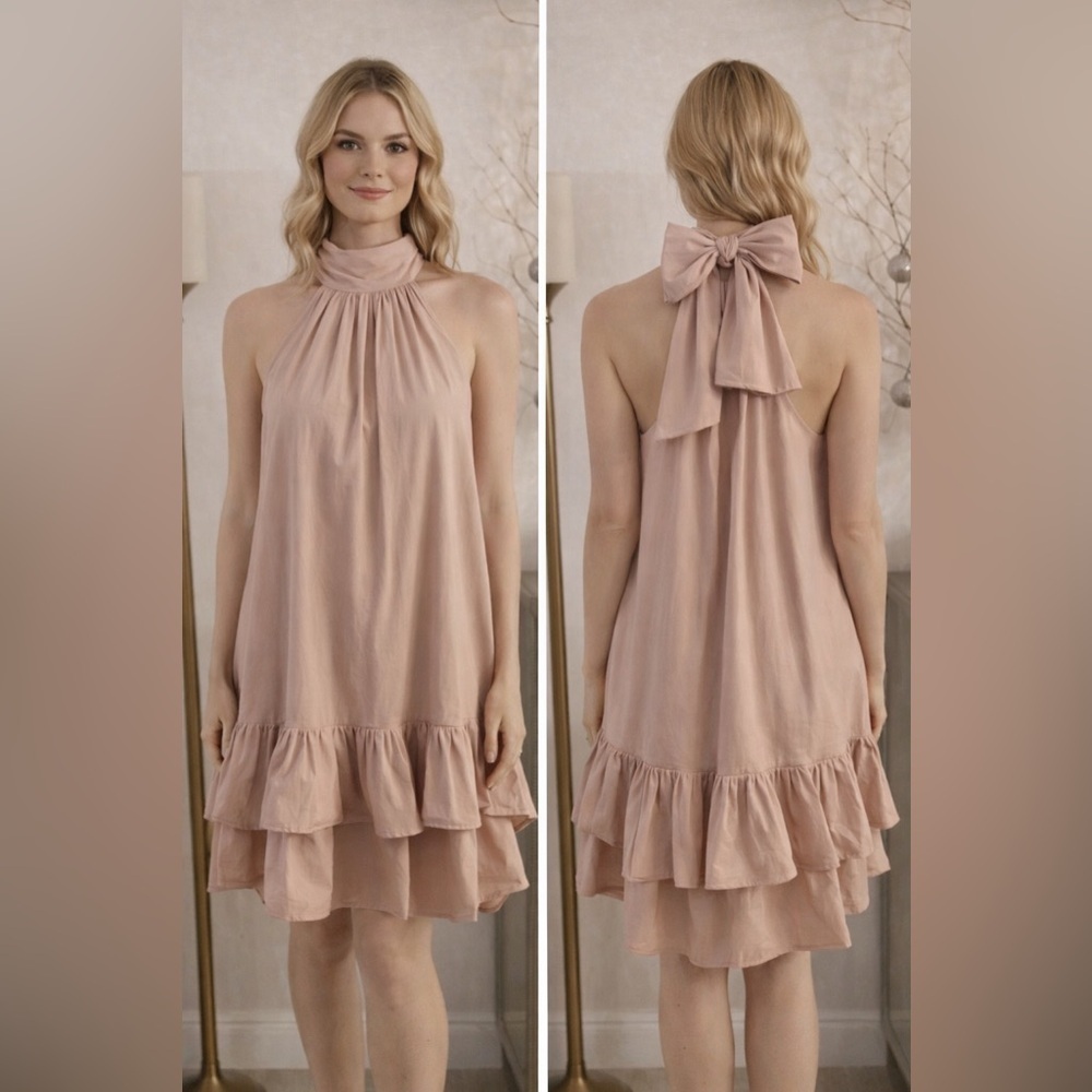 Arkitect Elegant Pink Halter Dress by Arkitect size M